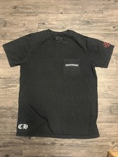 Chrome Hearts Black & White Scroll Logo T-Shi...