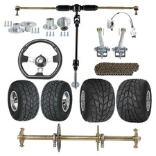 32" Racing Go Kart Rear Axle Kit 5" Wheels Front Steering DIY ATV Quad Golf Cart