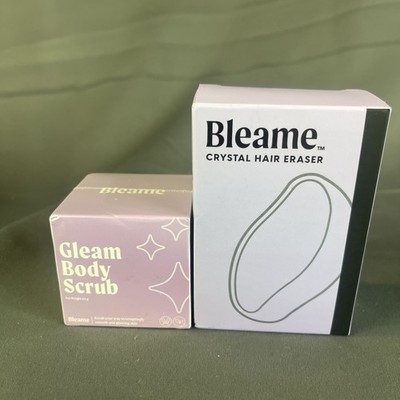 Bleame Crystal Hair Eraser Exfoliates Skin Removes Hair + Gleam Body Scrub
