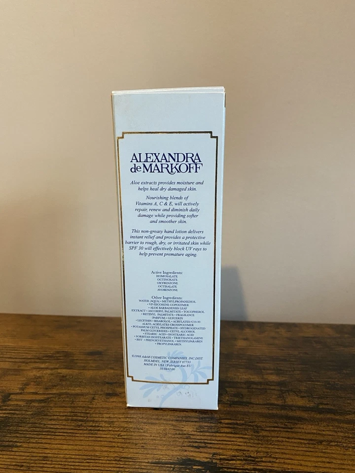 Alexandra de Markoff 1998 Infinite Hand Lotion Aloe y SPF 30 nuevo 3,4 Fl. oz Foto 4 de 4