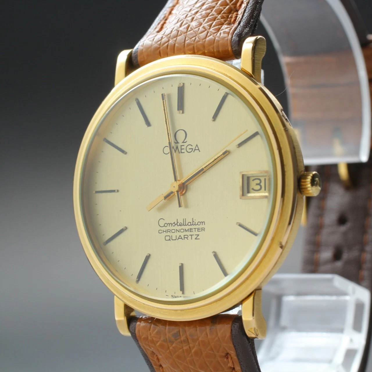 Omega — Vintage [N Mint] OMEGA Constellation Cal.1333 Chronometer Gold Men Qz Watch #119