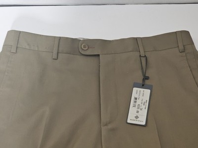 Zanella NWT Dress Pants Size 34 US Todd In Tan Biege 100% Wool