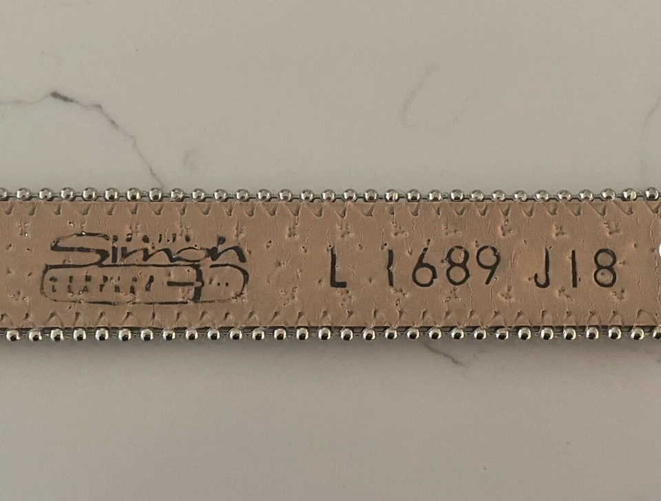 B.B. Cinturón Simon Swarovski embellecido para mujer de cuero negro con tachuelas M/L con caja Foto 2 de 4