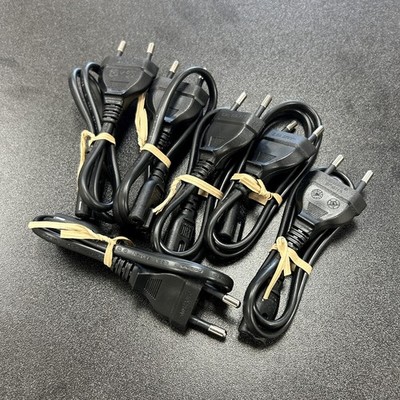 Lot of 6 EU Power Cables Europlug to IEC C7 Figure 8 Power Cords 0.5m 50cm