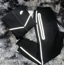 Nike Men's Black Reflective Tracksuit Set Hoodie  Track Pants Size L