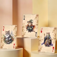Vintage Tiere Katze  Kinder Edition Poker Skat Spiel Spielkarten Geschenk 54