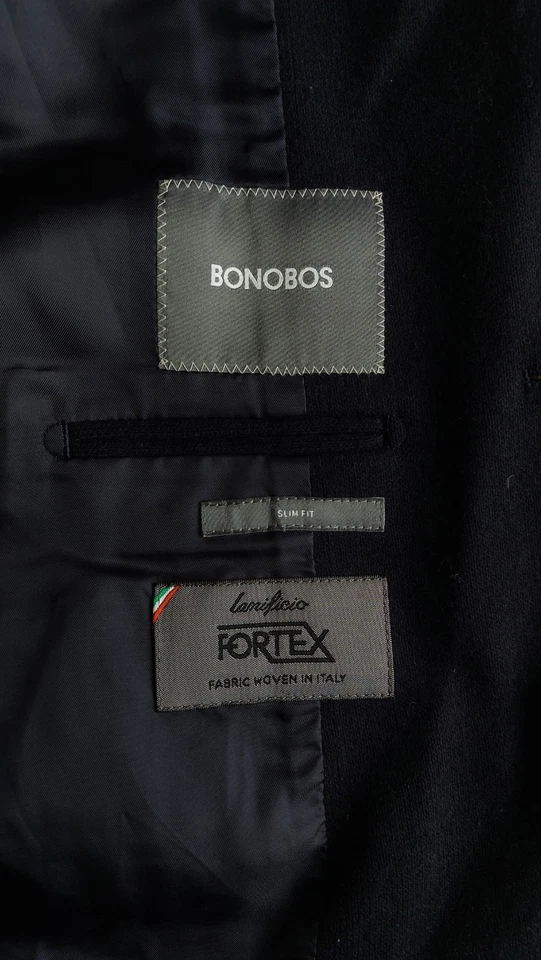 Мужской вязаный блейзер Bonobos Lanificio Fortex темно-синий шерстяная смесь приталенный | 36R - Изображение 2 из 4