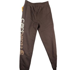 Carhartt Brown Logo Sweatpants Joggers Built For Kids Size LG 14-16