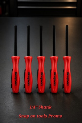#ad 5X RED Snap on tool Promo SE 1 4quot; Shank Angled PRY BAR screwdriver amp; Clip GIFT $29.95
