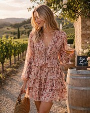 NWT Ulla Johnson Tamara Coral Floral Silk Dress - Sz 2