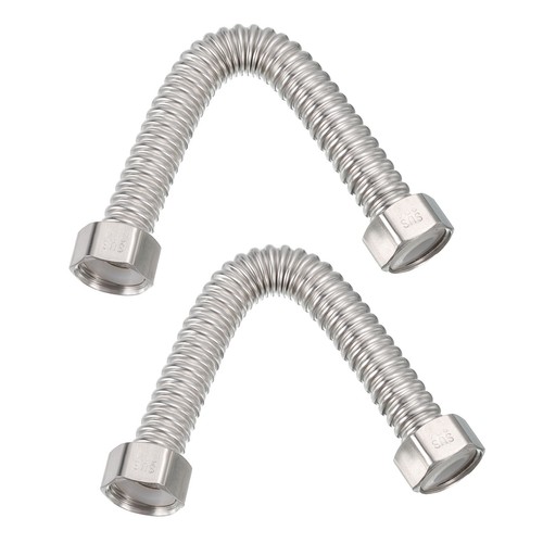 2 Stück G1/2 x 7,87 Zoll flexibler Edelstahl Wellschlauch Warmwasserbereiter - Bild 1 von 6