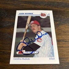 John Wehner 1991 Impel Pre Rookie #121 Carolina Mudcats Signed Autographed Card. rookie card picture