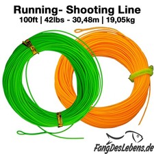 Shooting Line - Running Linie 100ft  | 42lbs mit einer Schlaufe, Flugschnur