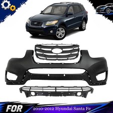 Front Bumper Cover Primed Grille Assembly For 2010-2012 Hyundai Santa Fe