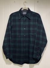 Pendleton Men's 100 Wool Tartan Plaid Shirt Size Medium Vintage FLAWED STAINS
