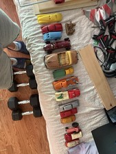 Vintage 1950s Japan Tin Friction Toy Car And Others 14 very used and Old - As Is