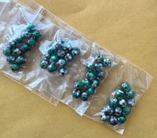 lot of 48 cloisonne beads, 6 mm  jade green, red, pink and gold