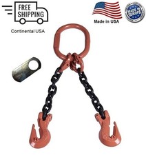 1/2" G100 Chain Sling 2-Leg 20' Cradle Clevis Grab Hook DOG Made in USA