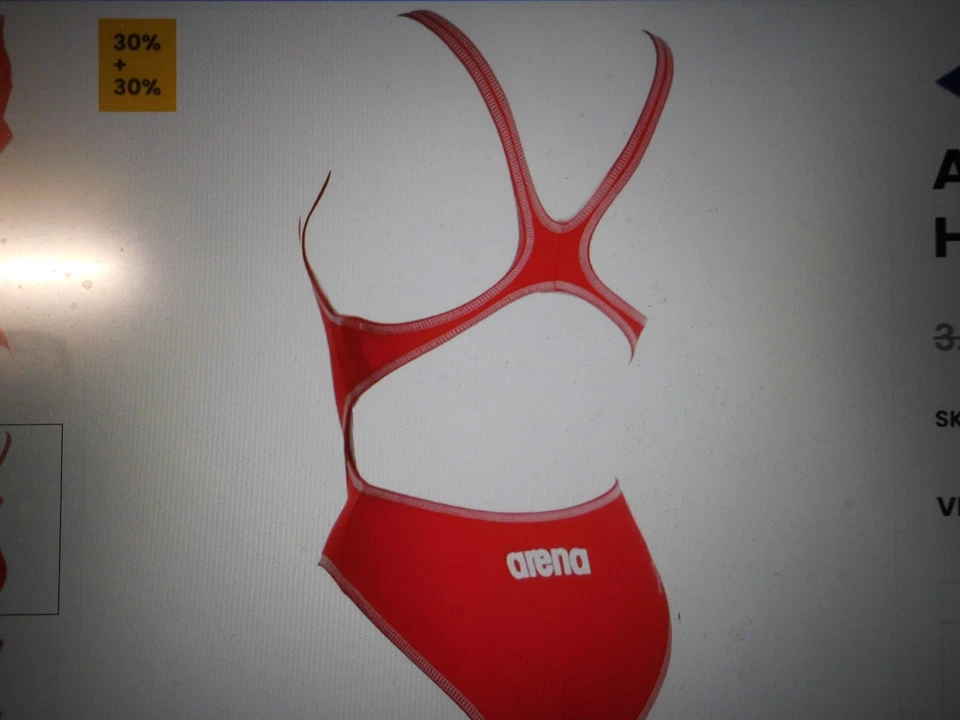 ARENA MAKINA SCHWIMMANZUG GR 152 HIGHLEG 2 RED- WHITE WETTKAMPFANZUG SWIMSUIT