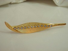 Very Pretty Vintage 1960s Prong Set Rhinestone Hair Clip 727B