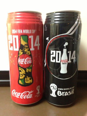 FIFA World Cup Brasil 2014 design Coca Cola / Coke ZERO Japan can 500 ml. PAIR