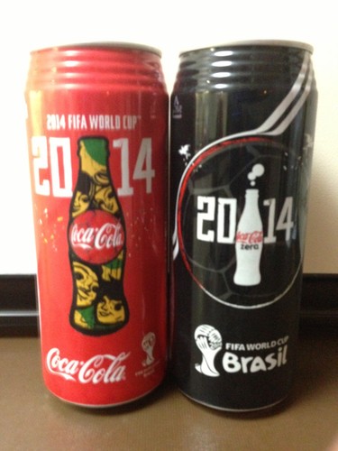 FIFA World Cup Brasil 2014 design Coca Cola / Coke ZERO Japan can 500 ml. PAIR - 第 1/1 張圖片