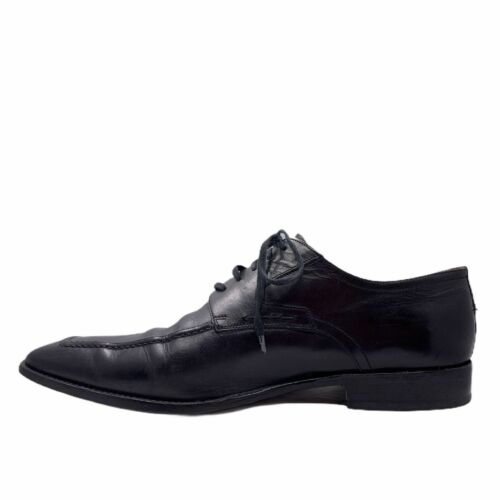 Johnston & Murphy Leather Oxford Shoes Size 10.5M Made In Italy Mens Black - Picture 3 of 5