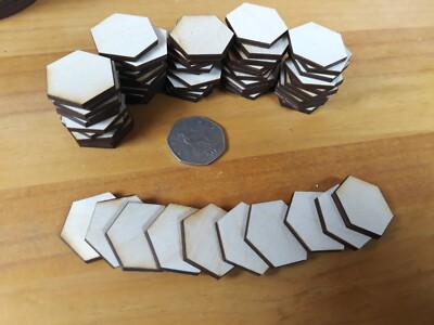 60x 25mm/2,5cm Holz SECHSECK Basteln Formen Holz DIY Dekoration Plakette 