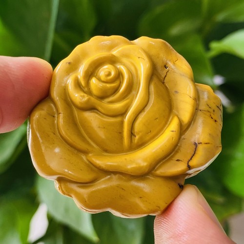 Natural Mookaite Jasper Quartz rose flowers hand carved crystal healing 1PC - Picture 4 of 17