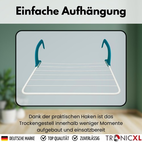 Kleiner Wäscheständer zum einhängen in Heizung Wäscheleine klein für Heizkörper  - Afbeelding 3 van 12