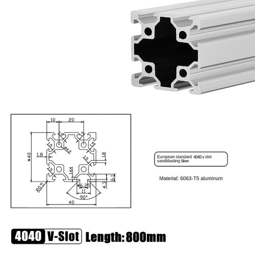 V-Slot 4040 Aluminum Profile Extrusion 600-1500mm Linear Rail for CNC 3D Printer - Picture 12 of 29