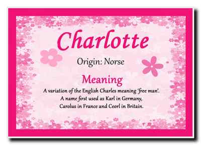 Charlotte Personalised Name Meaning Jumbo Magnet | eBay