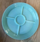 Fire King Jadeite Divided Plate Green Vintage 5 Compartment Oven Wagon Wheel