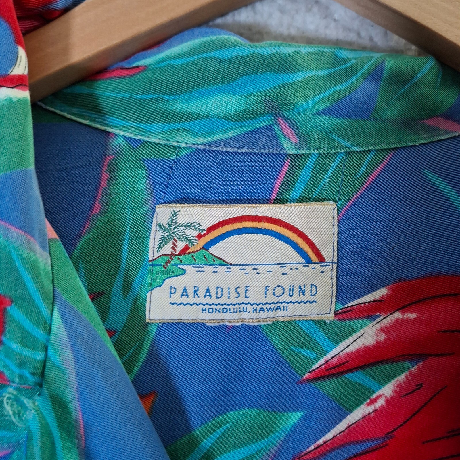 VTG Paradise Found Hawaiian Shirt Men's 2XL* Short Sleeve Colorful Floral