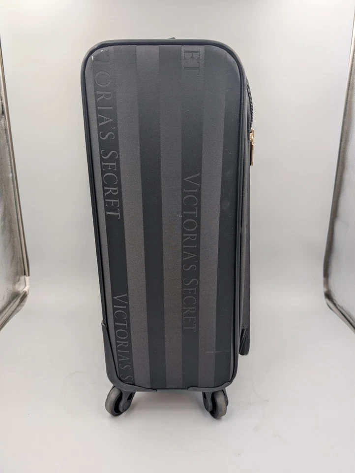Victoria's Secret Logo Jacquard Stripe Fabric Carry-on Luggage - Never Used NWT - Image 4 of 4