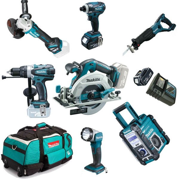 Makita DHS680 Rtj HandkreissäGe Combo Kit 18V 11Tlg. Akku Werkzeug Set Neu-image