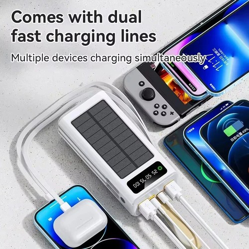 50000mAh Large Capacity Power Bank Fast Charging Solar External Battery Travel - Picture 7 of 26