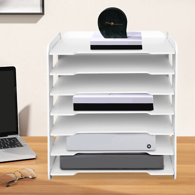 Desktop 7 Tier Organizer Paper File Holder Document Storage Rack Office Home NEW