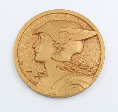 RARE ANCIENNE MÉDAILLE en bronze PEUGEOT cycles signée René Baudichon