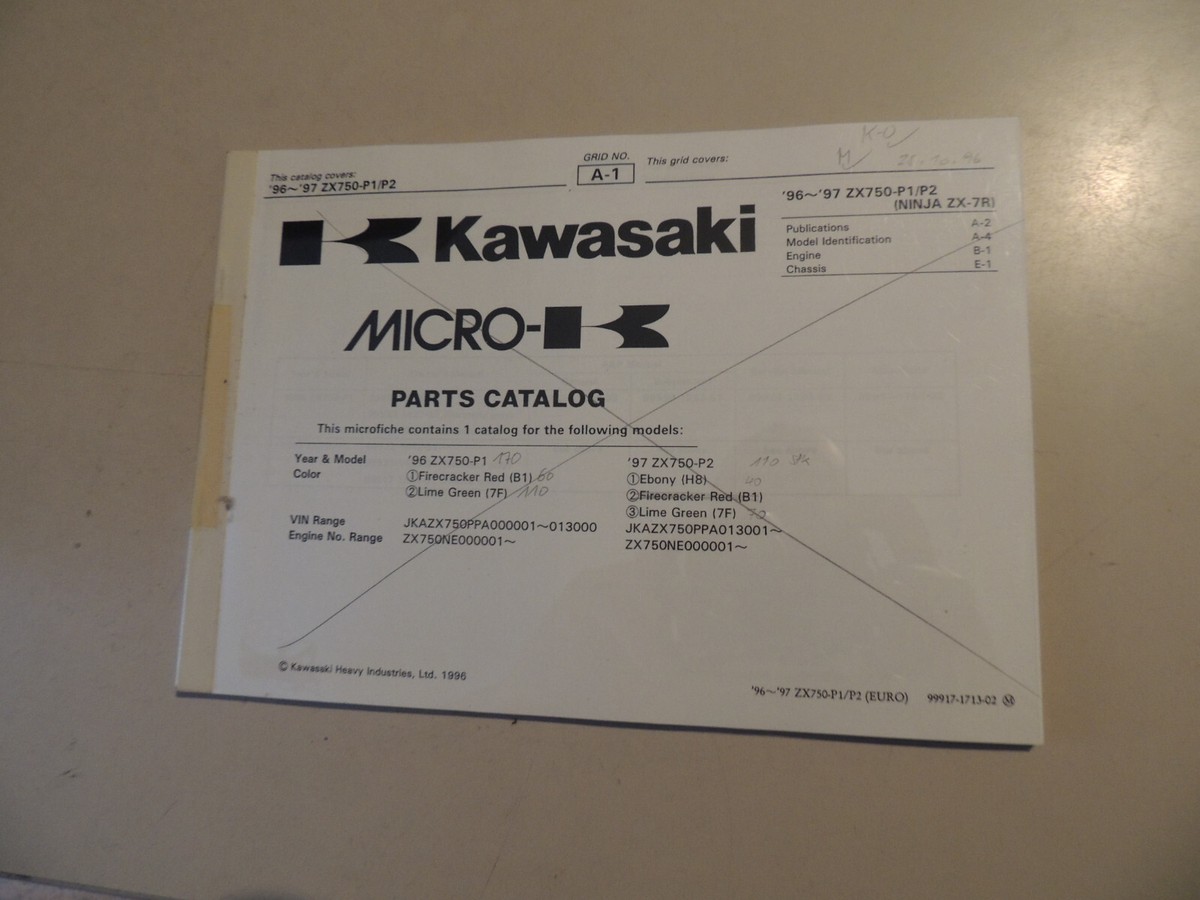 Parts catalog ue Kawasaki ZX-7R Ninja 1996-1997 Parts catalog ue Kawasaki ZX-7R Ninja 1996-1997