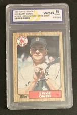 1987 Topps Spike Owen Barry Bonds Rookie Wrong Back Error Graded WCG 10 GEM-MT