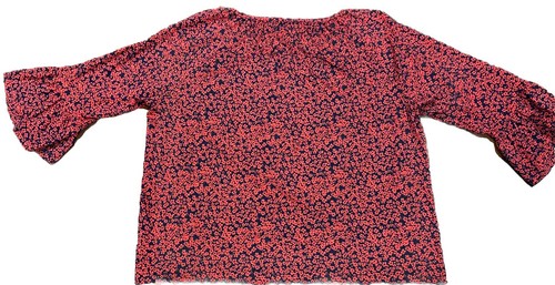 Michael Kors Women’s XL Long Sleeve Red With Black Blouse - Picture 6 of 6