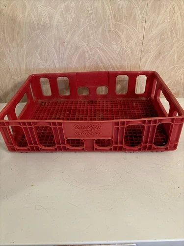 Vintage Red Coke Coca-Cola Enterprises Plastic Crate Soda Carrier 18" Stackable
