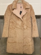 Bnwt €379 Marc Cain Pink Reversible Faux Fur Coat N3 Uk 12-14 Xmas Designer