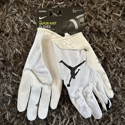 NIKE JORDAN VAPOR KNIT 3.0 ADULT RECEIVER FOOTBALL GLOVES, CJ9849, NWT, WHITE