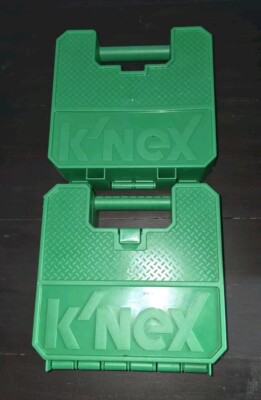 Set Of K nex Storage Organizers 9''x9'' Carrying Hard Cases Green Plastic GUC