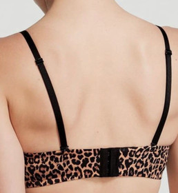 NEW VICTORIAS SECRET LEOPARD BOMBSHELL ADD-2-CUPS MULIT-WAY STRAPLESS BRA 32DD