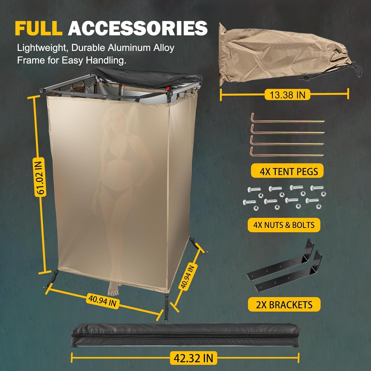 For Jeep/Toyota Shower Tent Awning ,Instant Setup for 4x4 Overlanding & Boating