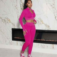 Fashion Casual Autumn Tracksuits Yoga Gym 2 Piece Set Leggings Set Women's Sets