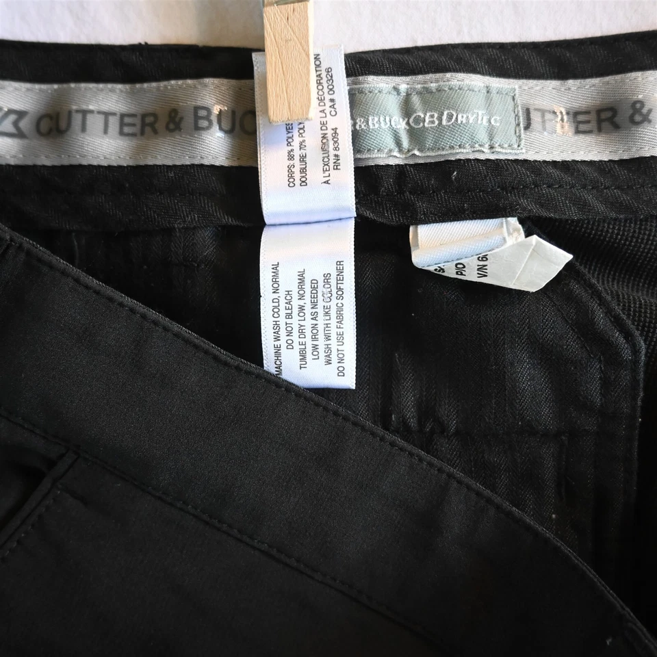 Pantalones Cortos de Golf Cutter and Buck 44Bx9" Negros Frente Plano Rendimiento para Hombres Foto 4 de 4